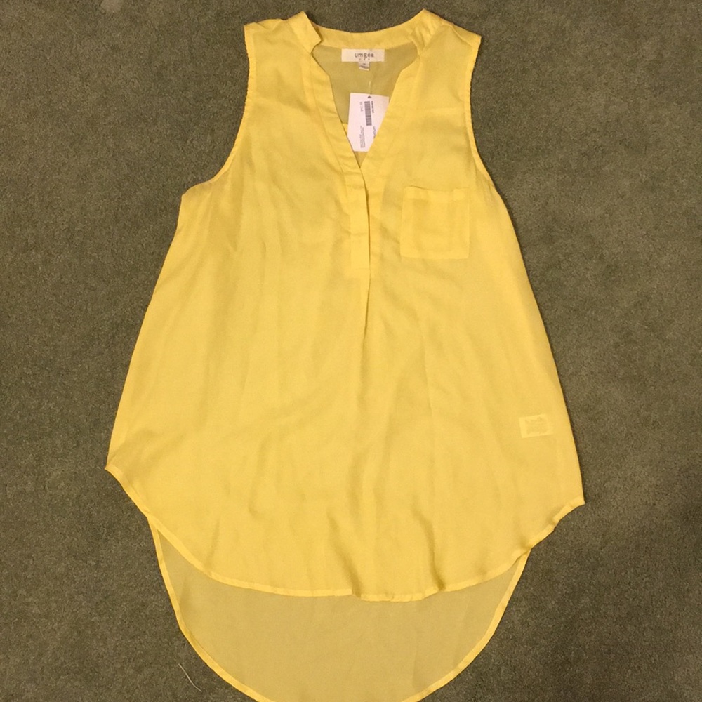Yellow high/low tank with pocket